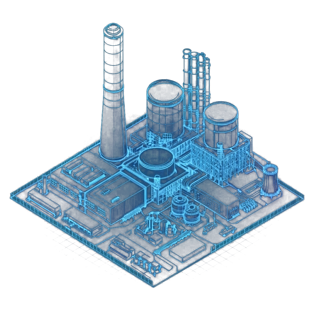 Industrial Processing Plant Illustration